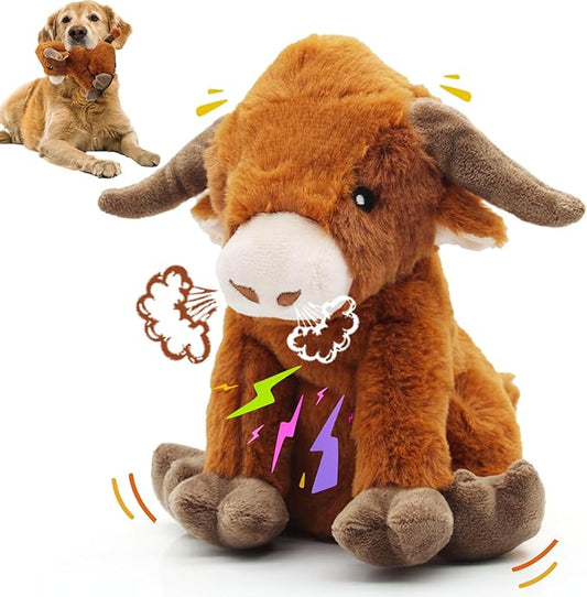 Squeaky Dog Toys, Highland Cow Stuff Dog Push Toys Interactive Puppy Toys with to Keep Them Busy,Highland Cow Decor Gifts