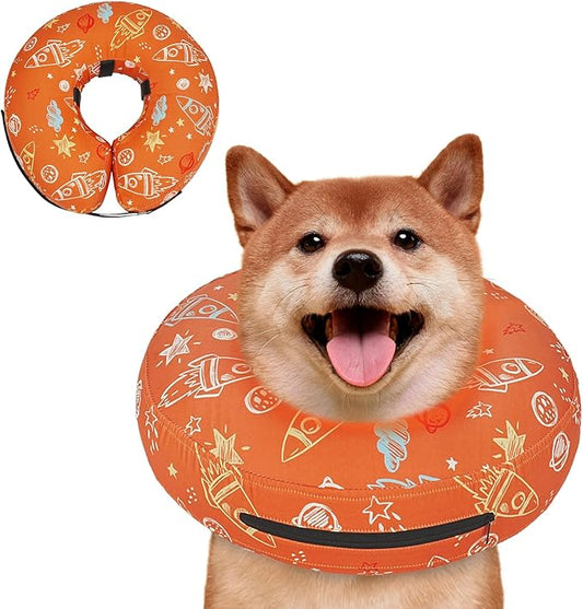 Inflatable Dog Cone Collar for After Surgery, Dog Donut Collar After Surgery, Soft Pet Cone for Small Medium Large Dogs to Stop Licking