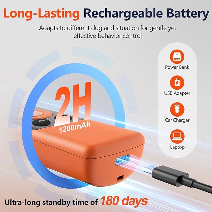 Ultrasonic Dog Bark Deterrent Device, Anti-Barking Control Device with LCD Screen & 3 Modes, Dog Training Tools to Stop Bad Behaviors, Safe Trainer Up to 35ft for Indoor Outdoor Use-03