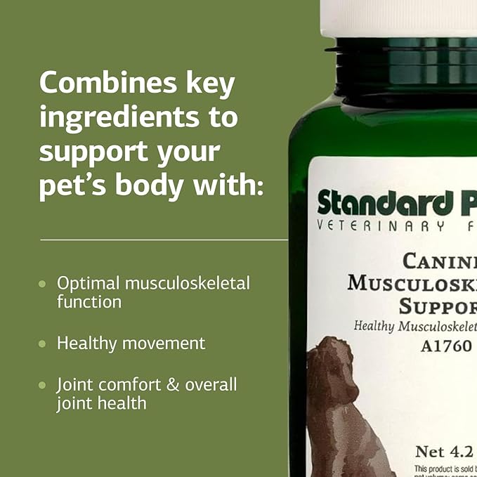 Standard Process Canine Musculoskeletal Support - Bone & Joint Health Formula for Pets - Canine Musculoskeletal Support Supplement - Supplement for Dogs to Aid Joint Comfort & Muscle Health - 120 g