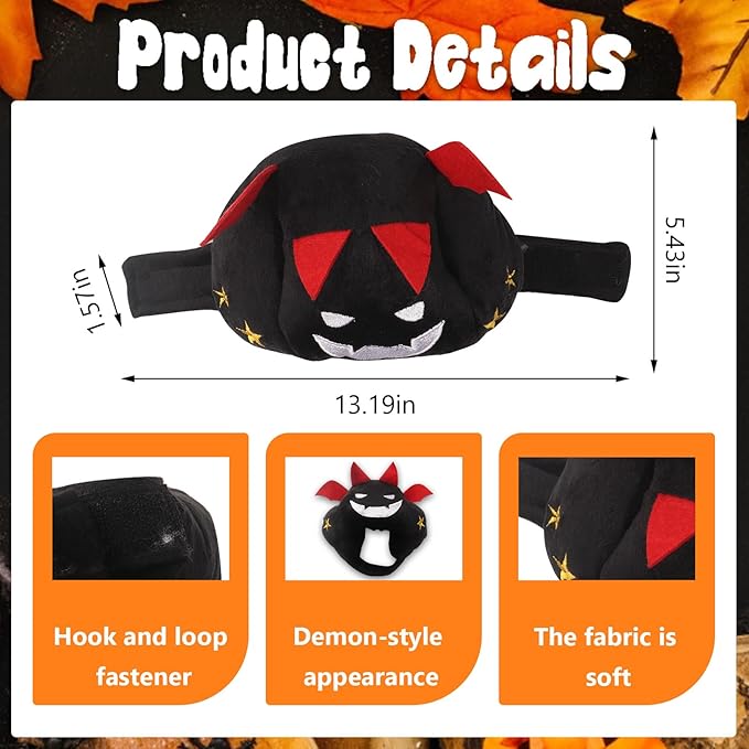 ABTOLS Halloween Dog Cat Bat Shape Hat, Adjustable Soft Small Pet Black Bat Cap Headwear for Puppy Dogs Kittens Halloween Festival Cosplay Costume Accessory Headgear