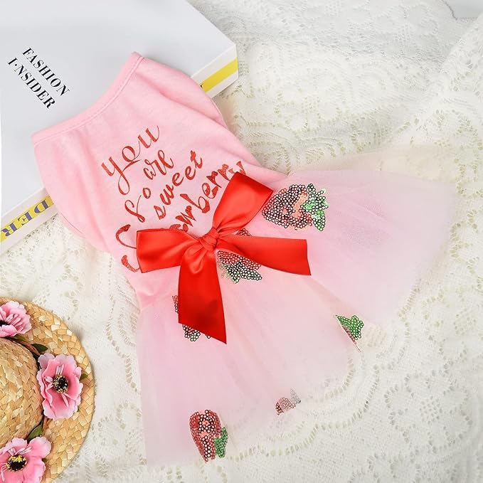 Cute Pink Skirt for Small Dog - Spring & Summer Dress for Female Dogs