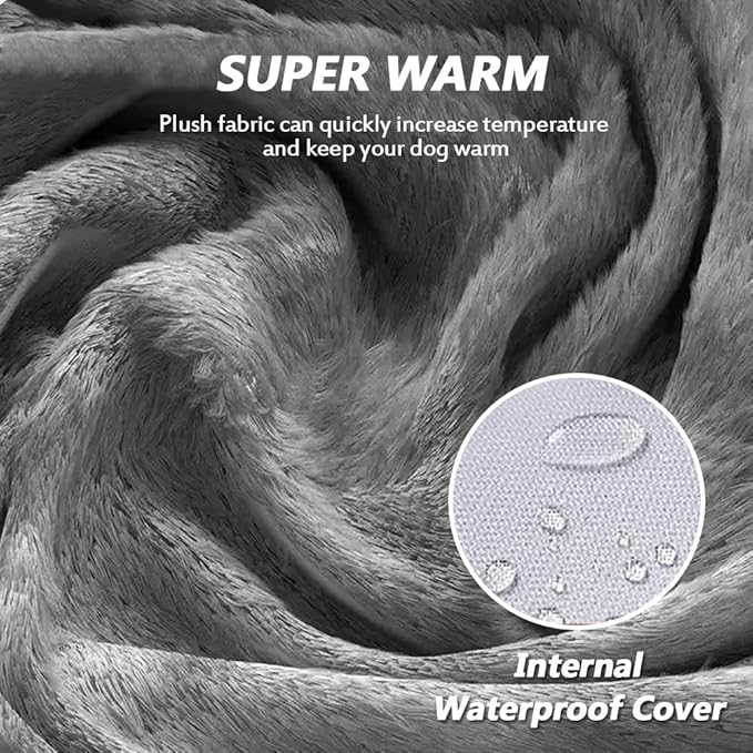 Orthopedic Dog Bed, Removable and Washable, Suitable for Large, Medium and Small Dogs/Puppy Non-Slip, Waterproof, Soft, Warm, Pet Sleeping Sofa Bed (Gray, 50.0''L x 38.0''W x 8.0''Th)