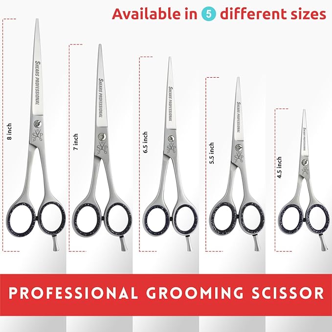 Curved Grooming Scissor for Dog Ergonomic Pet and Cats Trimming shear Long Sharp & Comfortable