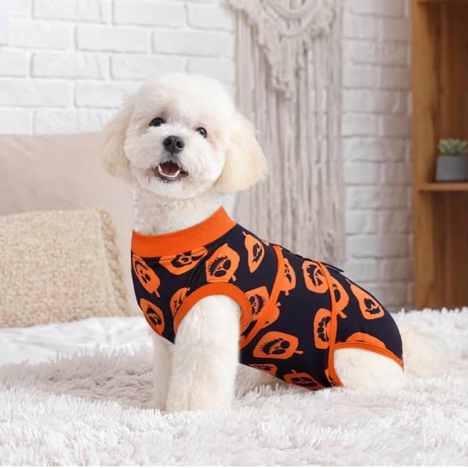 Kuoser Dog Surgery Recovery Suit, Doggie Surgical Bodysuit for Female Male Dogs, Pet Anti Licking Shirt for Spay Neuter Dog Cone Alternative