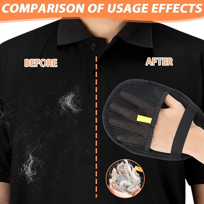 4 Pcs Pet Hair Remover Electrostatic Gloves, Upgrade Static Removal Gloves for Pet Hair, Reusable Multifunctional for Couch, Furniture, Carpet, Car Seat, Massage of Dogs and Cats