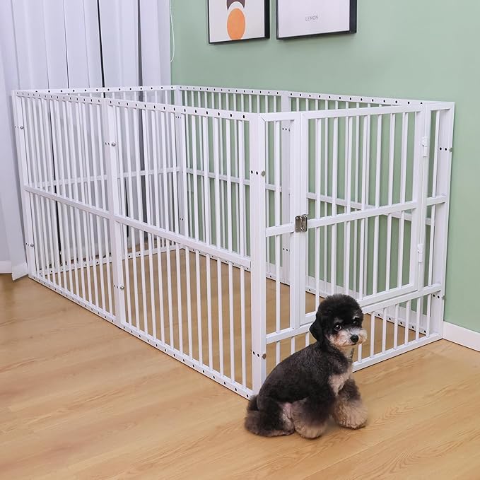 Dog Playpen - 32" Height Dog Pen, Heavy Duty Puppy Pen with Door, Safe & Sturdy, Easy Assemble for Indoor/Outdoor Pet Playpen