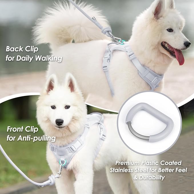 No Pull Dog Harness, Puppy Vest with Front Clip for Small Medium Large Sized Dog(Light Blue,S)