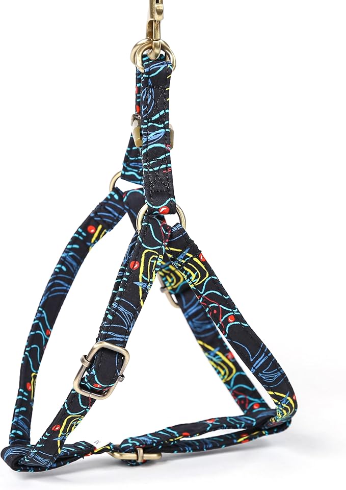 Angie and Allie Organic Cotton Personalized Step in Dog Harness,Custom Dog Halter Vests,Adjustable No Pull Canine Halter Harness for Small Medium Large Dogs