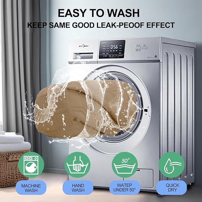 Smiry Waterproof Dog Blanket, 82x82 Inch Soft Pet Bed Cover Reversible, Washable Sofa Couch Furniture Protector for Small Medium Large Dog Puppy Cat, Camel/Beige