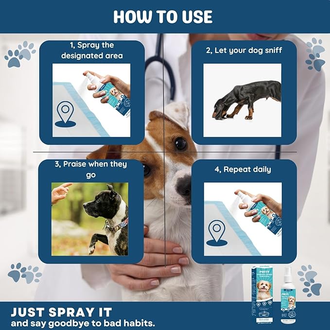 Potty Training Spray for Dogs,Pet Potty Training Spray, Dog Attractant, Indoor Potty and Puppy Pads Trainer, Potty Training and Housebreaking, Puppy Essentials, Safe Dog Pee Spray,100ML