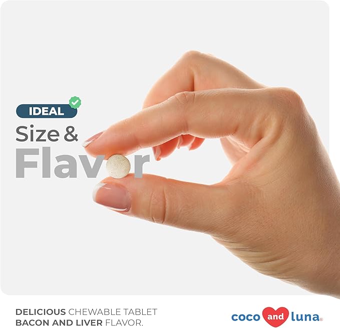 Eye Support for Dogs - 120 Chewable Tablets - Supplements for Vision, Eye Vitamins for Dogs, with Cod Liver Oil Antioxidant, Omega 3 EPA and DHA Fatty Acids.