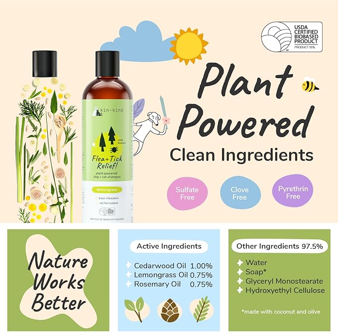 Flea & Tick Spray and Shampoo Kit for Dogs & Cats