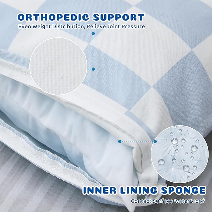 Dog Bed with Removable Washable Cover for Small Dogs Deluxe Plush Dog Crate Beds Comfy Kennel Pad Waterproof Lining and Blue Gel Memory Foam Memory Foam（Blue 30 * 20 * 4in）