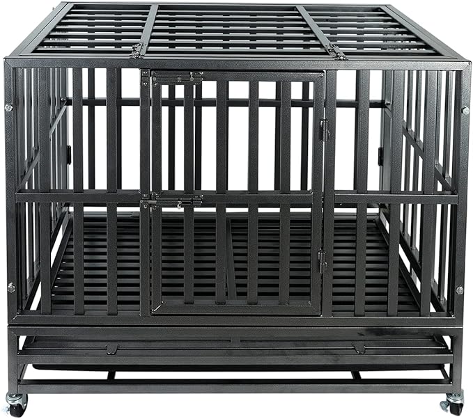 37Inch Heavy Duty Dog Cage Kennel Strong Metal Dog Cage