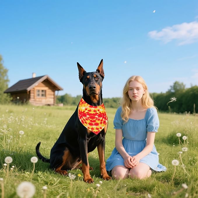 7 PCS Tie Dye Dog Bandanas for Large Dogs Breed Sewing Hemming Dog Bandana Print One Side XL Drool Bibs Party Grooming L