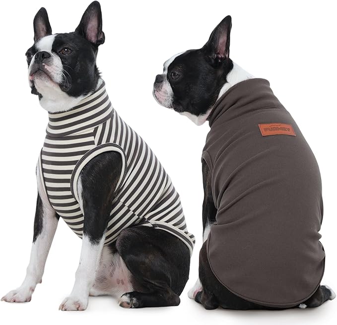 FUAMEY 2 Pack Dog Fleece Vest for Extra Small Dogs,Maltese Chihuahua Stretchy Dog Sweatshirts Warm Dogs Pullover Winter Pet Sweaters with Leash Hole Puppy Turtleneck Sleeveless Grey XS