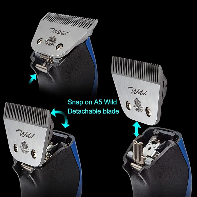 Detachable Blade - 4FW Clipper Blade 3/8", Japanese Steel, Extra Durable, Compatible with Most Oster, Wahl A5 Clippers