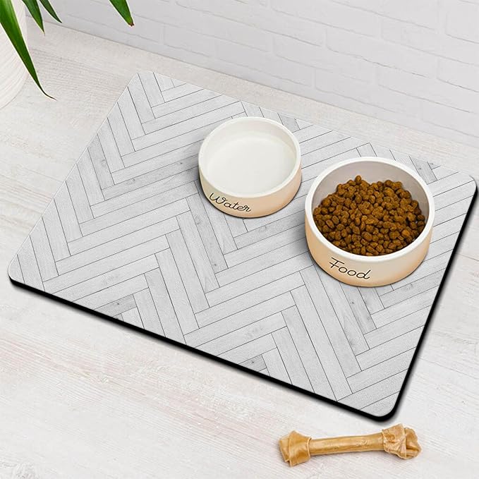 Dog Food Mats for Floors Absorbent, Pet Cat Food Mat - Quick Dry Dog Bowl Mats for Food and Water, Eco-Friendly Boho Pet Supplies