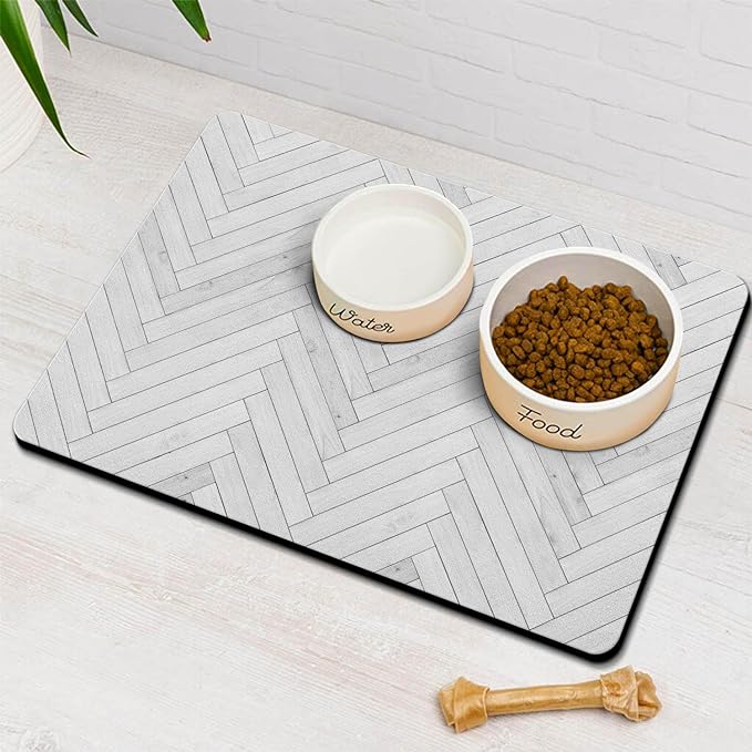 Dog Food Mats for Floors Absorbent, Pet Cat Food Mat - Quick Dry Dog Bowl Mats for Food and Water, Eco-Friendly Boho Pet Supplies