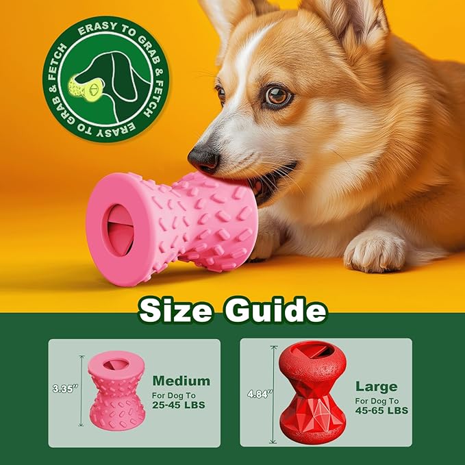 Dog Toys to Keep Them Busy – Interactive Treat Dispensing Ball for Small Dogs, Puppy Puzzle Toy for Enrichment & Teething, Durable Rubber Chew for Training & Boredom Relief, Bacon Flavor