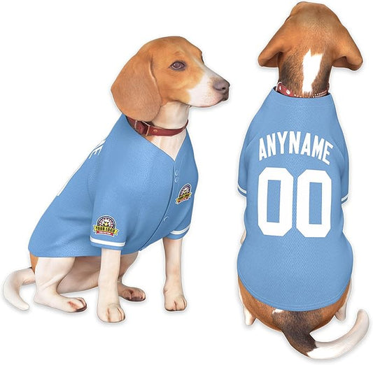Custom Dog Baseball Jersey with Name Number Logo for Small Pet Dogs-Personalized Dog Shirts