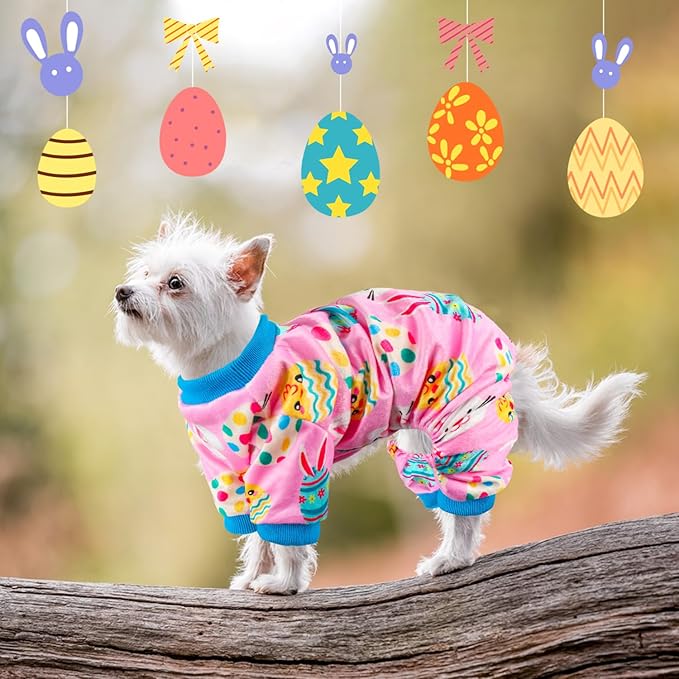 Dog Pajamas Soft Lightweight Dog Onesies Outfit Clothes for Small Medium Large Puppy Pjs for Pet Boys Girls Dogs Cats (Medium, Easter)