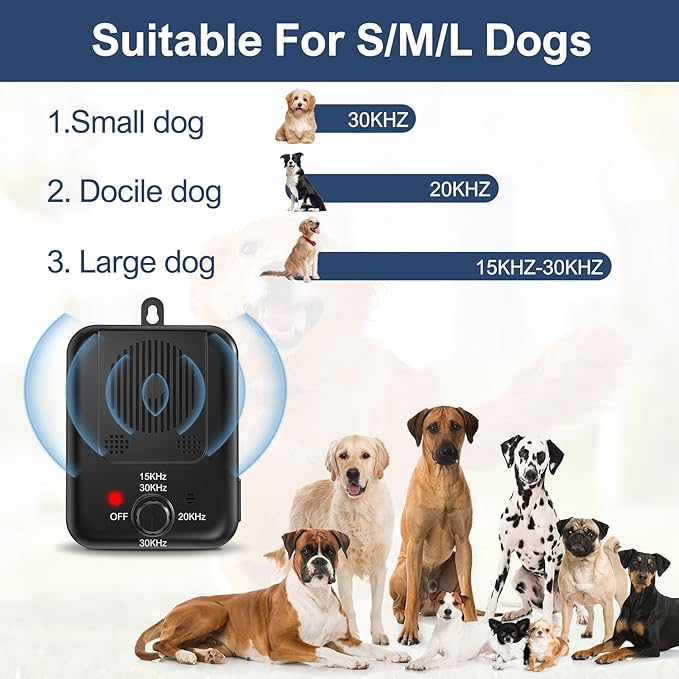 YEOWWW! Anti Barking Device, Rechargeable Dog Barking Control Devices, Sonic Bark Deterrent Devices,Ultrasonic Anti Bark Device for Dogs with 3 Modes, Dog Barking Silencer Indoor Outdoor 2