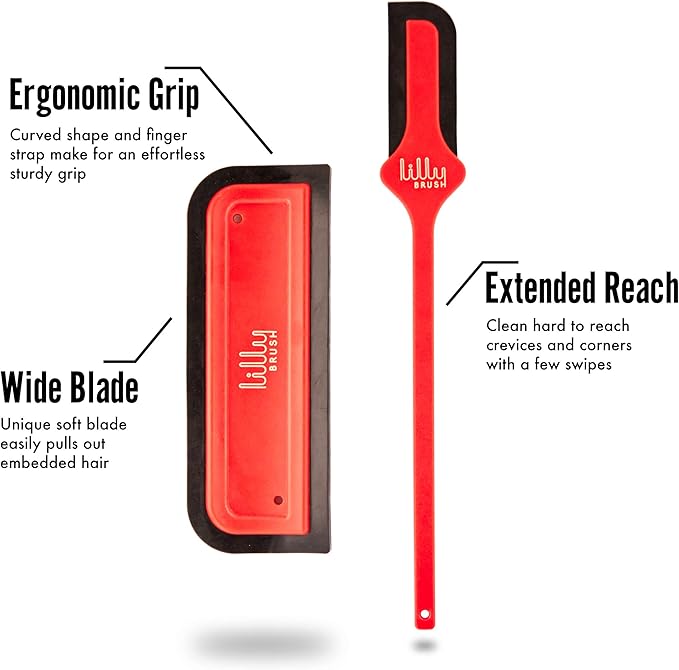 Lilly Brush Pro Pet Hair Tool Kit | Pet Hair Remover for Couch, Car Carpet, Car Seat, Auto Interior Detailing Kit, Cat and Dog Hair Remover Tool, Cat Fur Remover, Deep Cleaning Tools