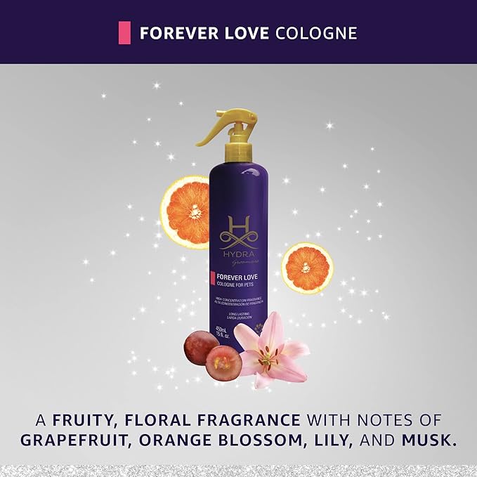Hydra Forever Love Pet Cologne, Finishing Cologne for Dogs and Cats, Grooming Spray, 15 FL.OZ