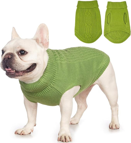 Stretchy Cat Sweater - 17 Colors & 6 Sizes | Snug Winter-Ready Knit for Boy/Girl Cats & Kittens(Green, X-Large)