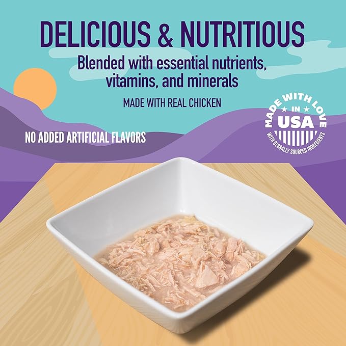 A Strong Heart Canned Wet Cat Food, Chicken Shreds with Organ Meat in Sauce -3 oz Cans (Pack of 24), Made in The USA with Real Chicken