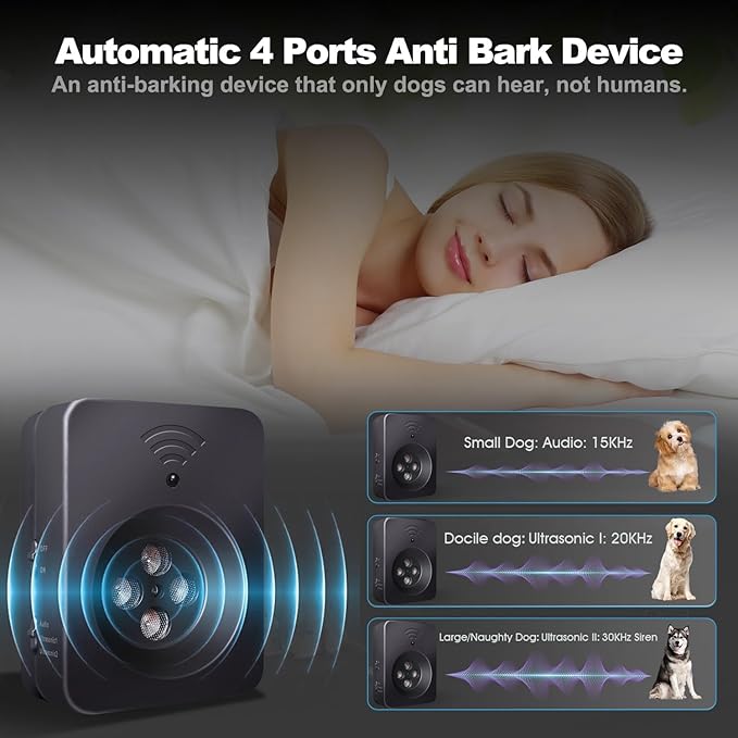 Ultimate Ultrasonic Bark Control Device for Dogs - 50ft Remote & Auto Sensor Modes | Weatherproof Anti-Bark Deterrent | Handheld Remote Training Tool | Stop Excessive Barking Humanely