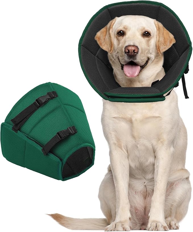Dog Cone for Large Dogs After Surgery, Soft Dog Cone Collar for Dogs to Stop Licking, Adjustable Comfy E-Collar Alternative Lightweight Post-Surgery Recovery Elizabethan Collar for Pet
