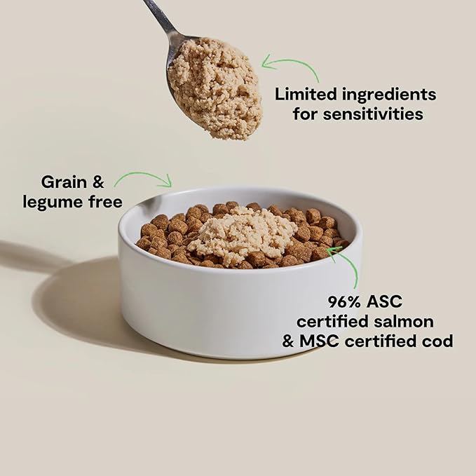 Open Farm, Canned Dog Food Topper, Silky Mousse Made with 96% Responsibly Sourced Icelandic Fish, Grain & Legume Free, Salmon & Cod Recipe, 4.59oz Cans (Pack of 12)