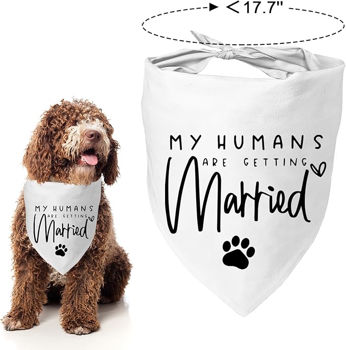 My Parents are Getting me a Human, Pregnancy Announcement Dog Bandana, Gender Reveal Photo Prop Pet Scarf Accessories,Pet Accessories for Dog Lovers (My Humans are Getting Married)