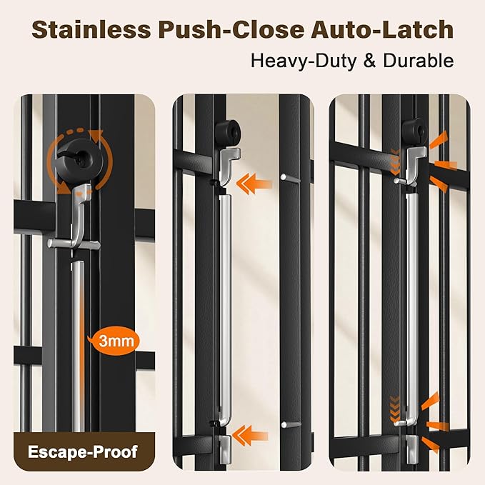 VERIFURTY 54 Inch Heavy Duty Dog Crate for Extra-Large Dogs with Self-Locking Latch, Escape-Proof Steel Kennel Indoor, XXL Large Double Door Metal Pet Cage with Wheels, Great Dan