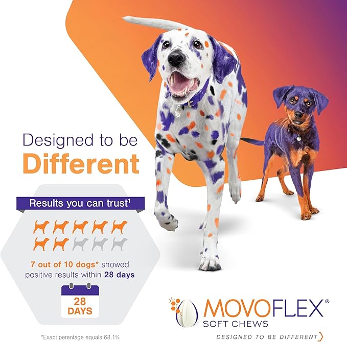 MOVOFLEX Soft Chews Hip and Joint Support Supplement for Medium Dogs -120 Count by Virbac
