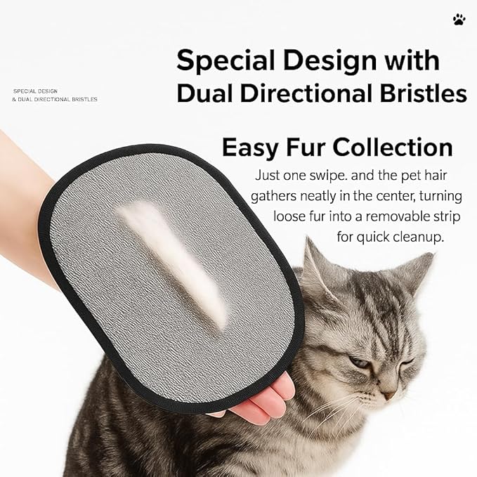 Pet Hair Removal Gloves, Black, Washable and Reusable, for Cats and Dogs, Furniture Cleaning