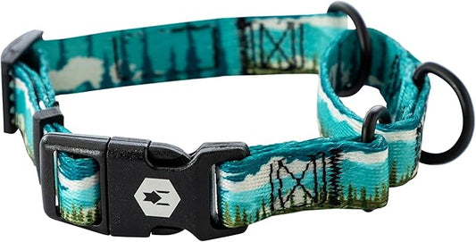 Wolfgang Heavy Duty Martingale Dog Collar with Quick Release Nylon Buckle for Walking & Training, GreatEscape Print, Extra Large