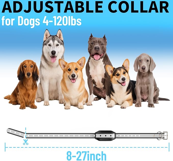 Shock Collar for Dogs 3300FT Dog Training Collar with Remote IPX7 Waterproof with 3 Training Modes, Adjustable Dog Collar for Small Medium Large Dogs