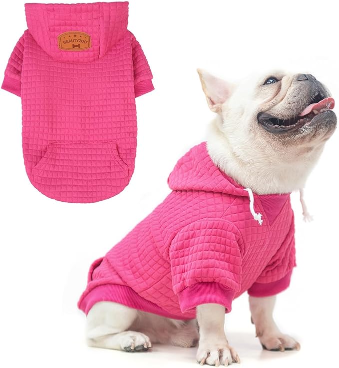 BEAUTYZOO Dog Hoodie for Small Medium Large Dogs, Winter Fall Warm Dog Clothes for Puppy S M Sized Dogs Girl Boy, Dog Sweater Shirt Hoodies with Pocket Bulldog Pitbull Cat Clothing Coat