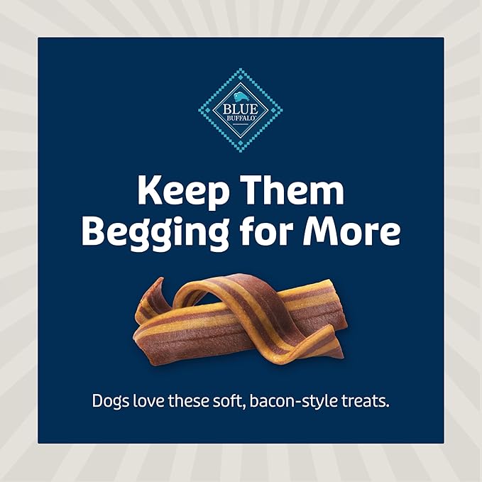 Blue Buffalo Sizzlers Natural Soft Dog Treats, Bacon-Style Soft-Moist Dog Treats with Real USA Pork, Original Flavor, 6-oz Bag