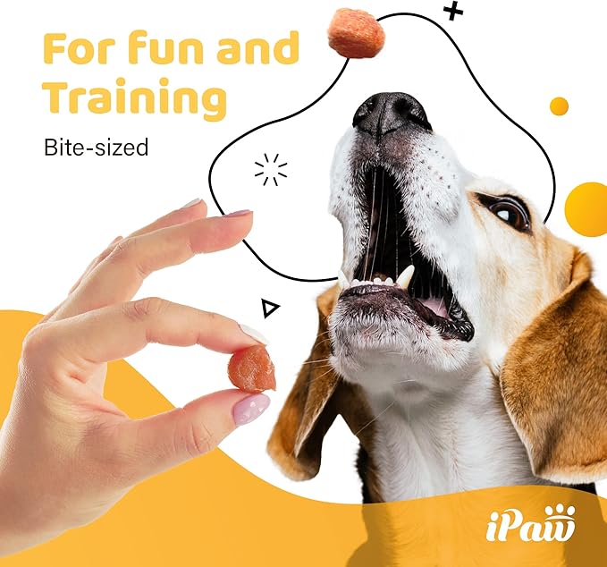 iPaw Turkey Tots Dog Treats for Puppy Training, All Natural Human Grade Dog Treat, US Sourced Raw Material, Hypoallergenic, Easy to Digest (Turkey Tots), 2 Packs