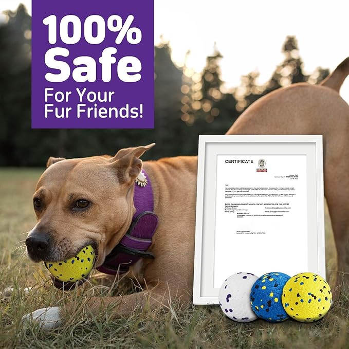 Dog Balls Tennis Ball Toys Dog Toys for Aggressive Chewers Durable Teething Chew Toys Water Toy Fetch Ball for Large Medium Small Dog and Puppies (4 Balls)