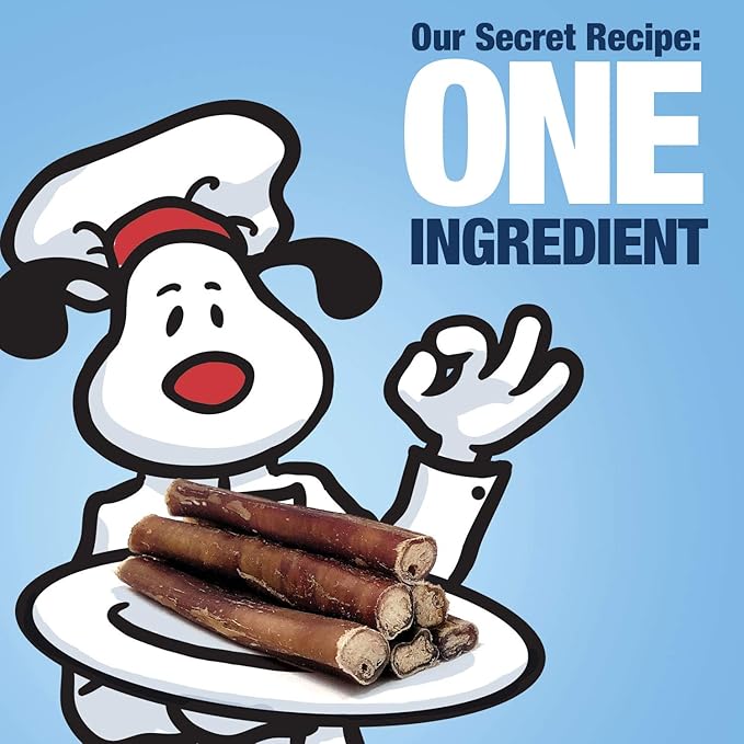 ValueBull Bully Sticks for Dogs, Medium 12 Inch, 50 Count - All Natural, Grass Fed, Single Ingredient, Long Lasting Dog Treats