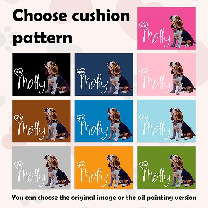 Personalized Dog Food Mat with Photo Name Custom Non Slip Pet Feeding Mat Waterproof Backing Absorbent Fabric Dog Cat Bowls