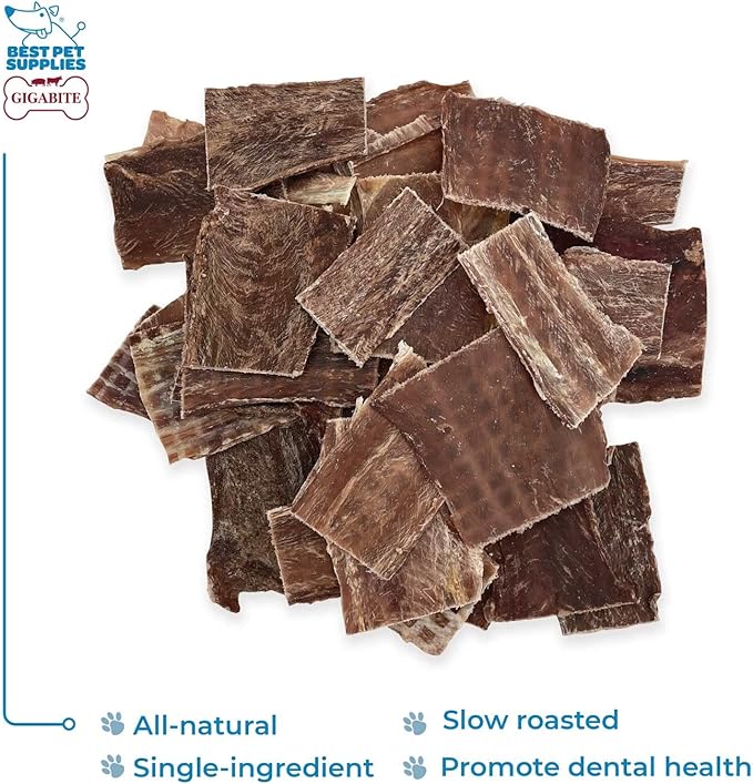GigaBite Single Ingredient All Natural Free Range Bully Treats and Chews - Bully Sticks/Bladder Sticks/Beef Esophagus by Best Pet Supplies - Esophagus Strips Taffy, 1 Pound