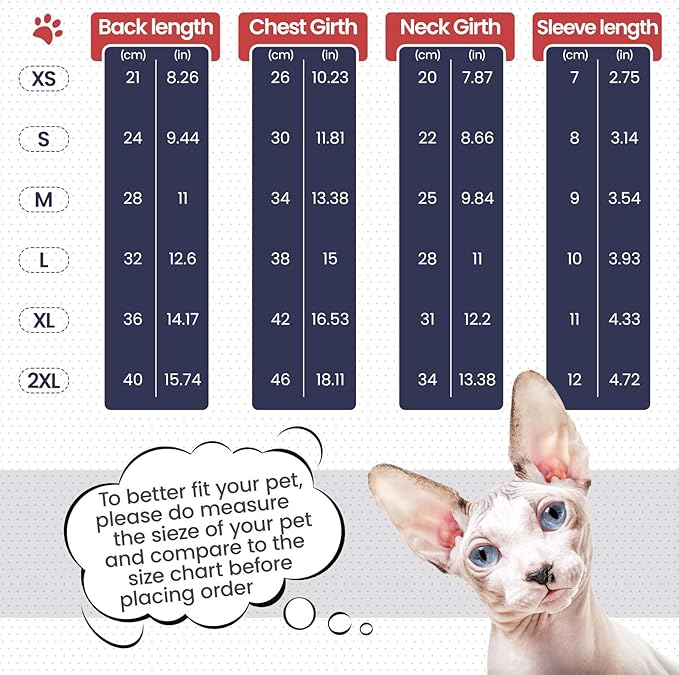 Sphynx Hairless Cats Sweater Shirt Kitten Soft Pullover Cute Cat Pajamas Jumpsuit Cotton Apparel Pet Winter Turtleneck for Cats DarkBlue S