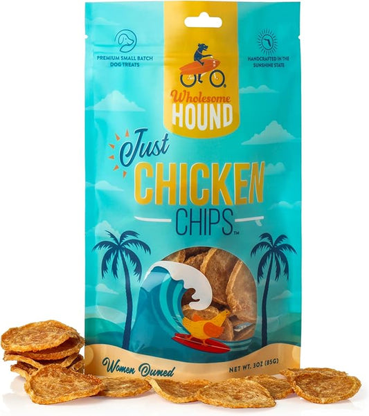 Just Chicken Chips | Single Premium Ingredient & Healthy Treats | All Natural Training Treats for Small, Medium, and Large Dog Breeds | Made in USA - 3oz